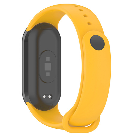 Silikonowy pasek Bizon Strap Watch Dots do Xiaomi Smart Band 10 / 9 / 9 NFC / 8, żółty