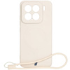 Silikonowe etui z pierścieniem magnetycznym Bizon Case Silicone Magnetic Sq do Xiaomi 15, beżowe