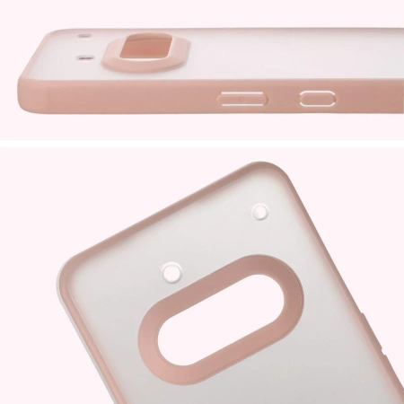 Etui Bizon Case Angelo do Nothing Phone (3a), półprzezroczyste z różową ramką