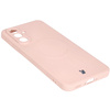 Silikonowe etui z pierścieniem magnetycznym Bizon Case Silicone Magnetic Sq do Galaxy A56 5G, jasnoróżowe