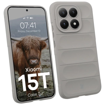 Pancerne etui Bizon Case Tur do Xiaomi 15T, jasnoszare