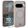 Etui z pierścieniem magnetycznym + szkło hartowane Bizon MatteO Pack do Google Pixel 10 / 10 Pro, przydymione-jasnoróżowe