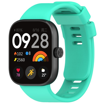 Pasek Bizon Strap Watch Silicone B do Xiaomi Redmi Watch 5/4 / Smart Band 9/8 Pro, ciemno-miętowy