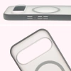 Etui z pierścieniem magnetycznym Bizon Case MatteO do Pixel 10 / 10 Pro, przydymione-szare