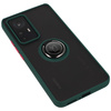 Etui z uchwytem na palec Bizon Case Hybrid Ring do Xiaomi 12T / 12T Pro, przydymione z ciemnozieloną ramką