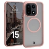 Etui z pierścieniem magnetycznym Bizon Case MatteO do OnePlus 15, przydymione-jasnoróżowe