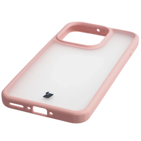 Etui Bizon Case Angelo do Oppo Find X9, półprzezroczyste z jasnoróżową ramką