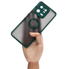 Etui z uchwytem na palec Bizon Case Hybrid Ring do Xiaomi 13 Pro, przydymione z ciemnozieloną ramką