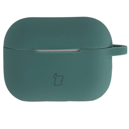 Silikonowe etui z karabińczykiem Bizon Case Headphone Silicone do AirPods Pro 2, ciemnozielone 