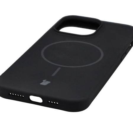 Silikonowe etui z pierścieniem magnetycznym Bizon Soft Case Magnetic do iPhone 14 Pro Max, czarne