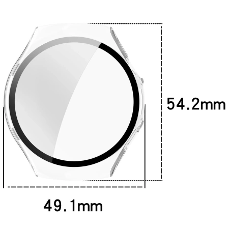 Etui ze szkłem do zegarka Bizon Case+Glass Watch do Huawei Watch 5 46 mm, przeźroczyste