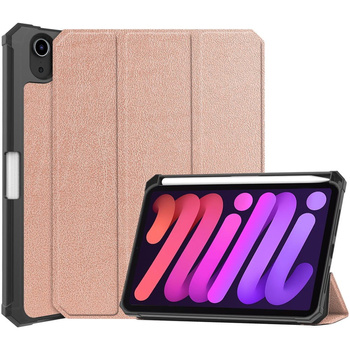 Etui Bizon Case Tab Lizard do iPad Mini 7 2024 / iPad Mini 6 2021, różowozłote