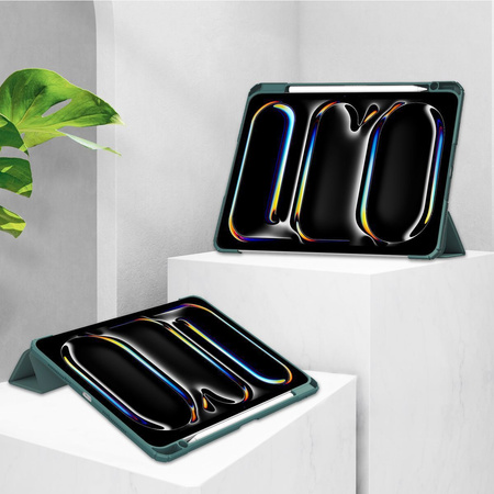 Etui Bizon Case Tab Clear Matt do iPad Pro 11" 2025 / 2024, ciemnozielone