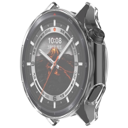 Etui z osłoną ekranu Bizon Case Watch Felipe do OnePlus Watch 3 / Oppo Watch X2, przeźroczyste