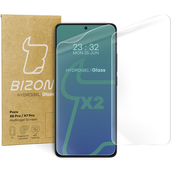 Folia hydrożelowa na ekran Bizon Glass Hydrogel Front do Xiaomi Poco X6 Pro / X7 Pro, 2 sztuki