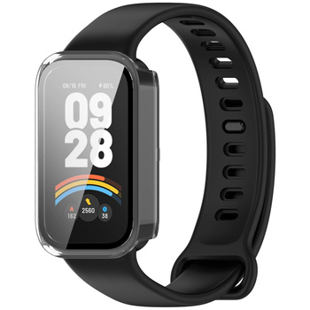 Etui ze szkłem do zegarka Bizon Case+Glass Watch do Xiaomi Smart Band 9 Active / Redmi Band 3, przezroczyste