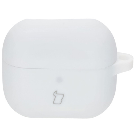 Silikonowe etui z karabińczykiem Bizon Case Headphone Silicone do Galaxy Buds 3/3 Pro/3 FE, białe