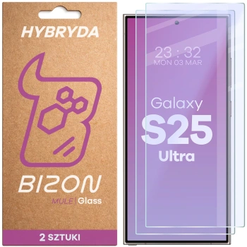 Elastyczne szkło hybrydowe Bizon Glass Mule Duo do Galaxy S25 Ultra, 2 sztuki