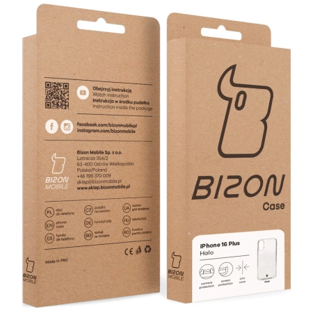 Etui Bizon Case Halo do iPhone 16 Plus, przezroczyste