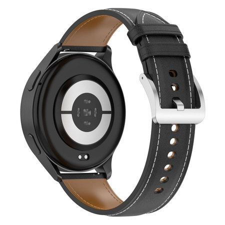 Pasek skórzany do smartwatcha, Bizon Strap Watch Casual, Quick Release 22 mm, czarny