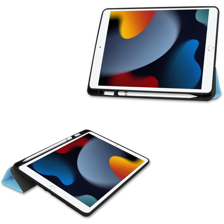Etui Bizon Case Tab Lizard do iPad 9/8/7 10.2 2021/2020/2019, błękitne