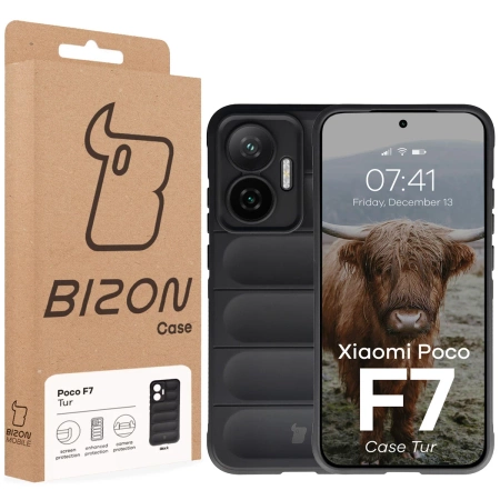 Pancerne etui Bizon Case Tur do Xiaomi POCO F7, czarne
