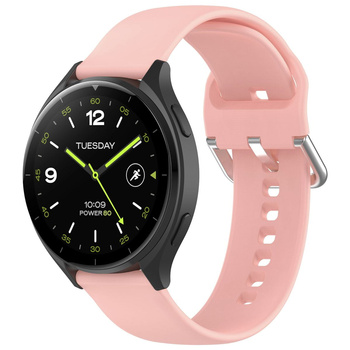 Pasek silikonowy do smartwatcha, Bizon Strap Watch Silicone Pro N, Quick Release 22 mm, jasnoróżowy