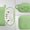 Silikonowe etui z karabińczykiem Bizon Case Headphone Silicone do AirPods 4, jasnozielone