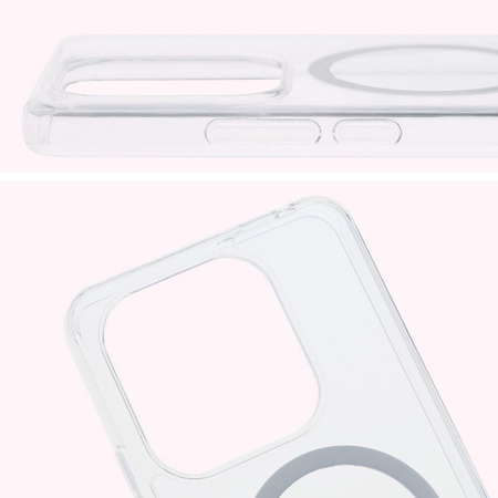 Etui z pierścieniem magnetycznym Bizon Case CrystalO do Xiaomi Redmi Note 14 4G, przezroczyste