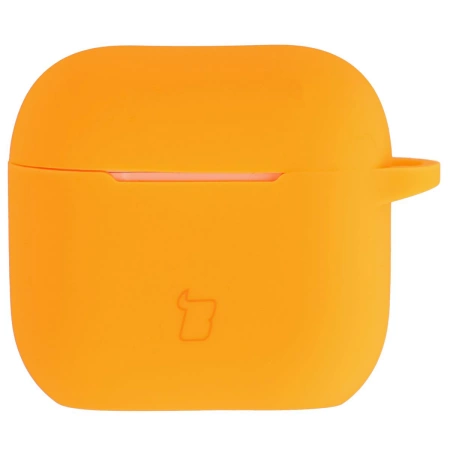 Silikonowe etui z karabińczykiem Bizon Case Headphone Silicone do AirPods 4, marchewkowe