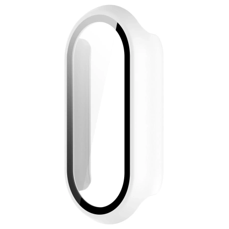 Etui ze szkłem do zegarka Bizon Case+Glass Watch do Xiaomi Smart Band 10, białe