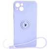 Etui Bizon Case Silicone Ring Sq do iPhone 15 Plus, jasnofioletowe