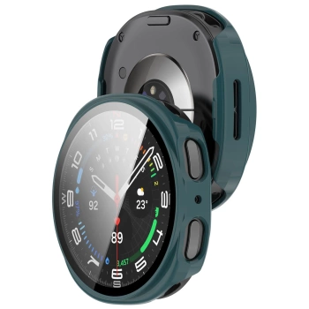 Etui ze szkłem do zegarka Bizon Case+Glass Watch do Samsung Galaxy Watch 8 40 mm, zielone