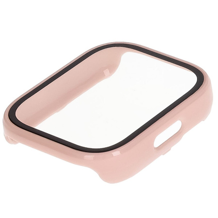 Etui ze szkłem do zegarka Bizon Case+Glass Watch do Xiaomi Redmi Watch 5 Active, różowe