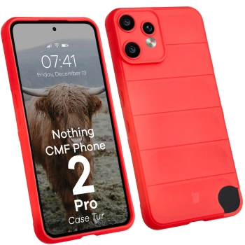 Pancerne etui Bizon Case Tur do Nothing CMF Phone 2 Pro, czerwone