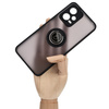Etui z uchwytem na palec Bizon Case Hybrid Ring do Xiaomi Poco X5 / Redmi Note 12 5G, przydymione z czarną ramką