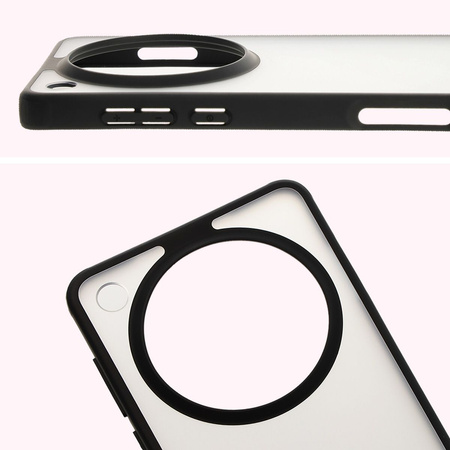 Etui Bizon Case Angelo do Oppo Find X8 Pro, półprzezroczyste z czarną ramką