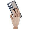 Etui z uchwytem na palec Bizon Case Hybrid Ring do Xiaomi Redmi Note 11 Pro / Pro 5G, przydymione z granatową ramką