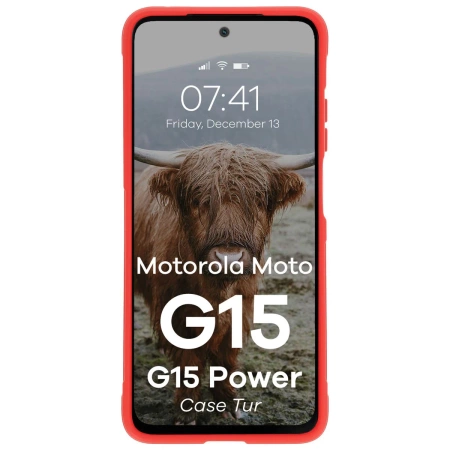 Pancerne etui Bizon Case Tur do Motorola Moto G15 / G15 Power, czerwone