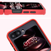 Etui z uchwytem na palec Bizon Case Hybrid Ring do Galaxy Z Flip7 FE / Z Flip6, przydymione z czerwoną ramką