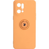 Etui Bizon Case Silicone Ring do Oppo Find X5 Pro, pomarańczowe