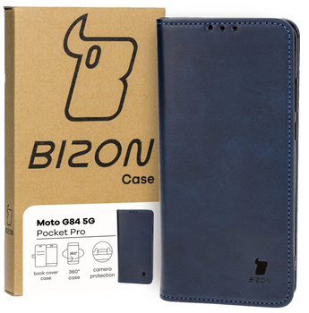 Etui z klapką Bizon Case Pocket Pro do Motorola Moto G84 5G, granatowe