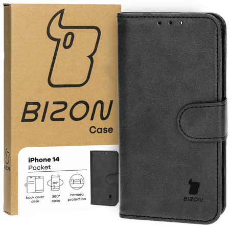 Etui z klapką Bizon Case Pocket do iPhone 14, czarne
