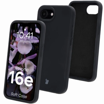 Silikonowe etui Bizon Soft Case do iPhone 16e, czarne