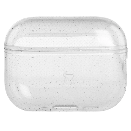 Elastyczne etui z karabińczykiem Bizon Case Headphone Clear do AirPods Pro 3, przeźroczysto-brokatowe