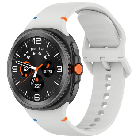 Silikonowy pasek Bizon Strap Watch Silicone G do Galaxy Watch 8 40 mm / 44 mm / 8 Classic 46 mm, jasnoszary