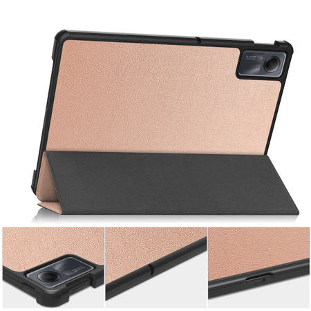 Etui Bizon Case Tab Croc do Xiaomi Redmi Pad SE, różowozłote