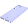 Silikonowe etui z pierścieniem magnetycznym Bizon Case Silicone Magnetic do Galaxy S25 Ultra, jasnofioletowe