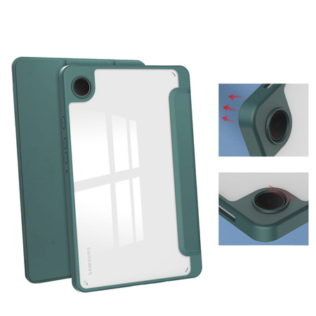 Etui Bizon Case Tab Clear Matt do Galaxy Tab A9, ciemnozielone