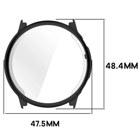 Etui z osłoną ekranu Bizon Case Watch Felipe do Garmin Venu 4 45 mm, czarne